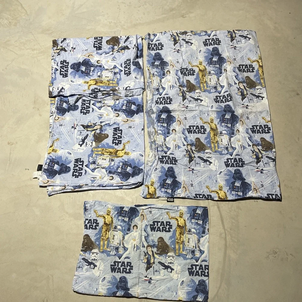 Lot Of 2 POTTERY BARN KIDS Star Wars Twin Size Pillowcase New Hope Space Print